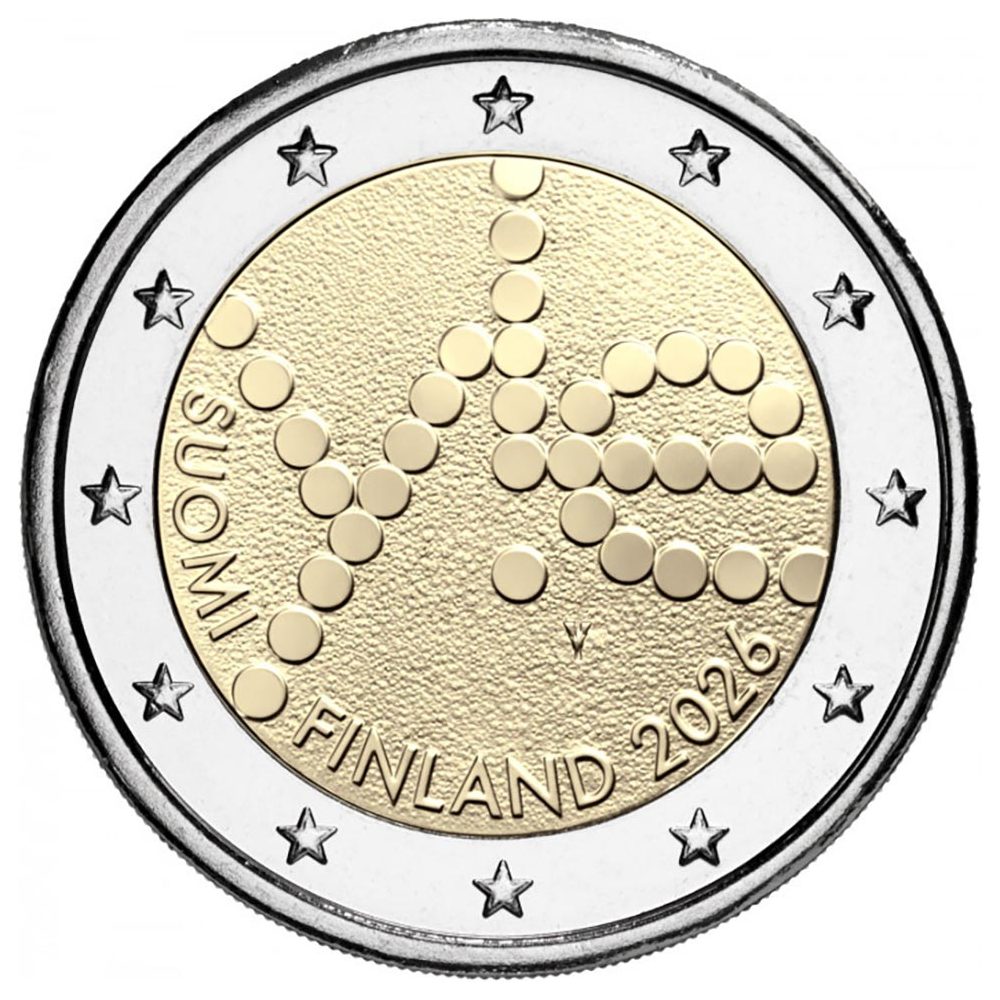 moneda 2 euros Finlandia 2026 Yle Radio.  - 1