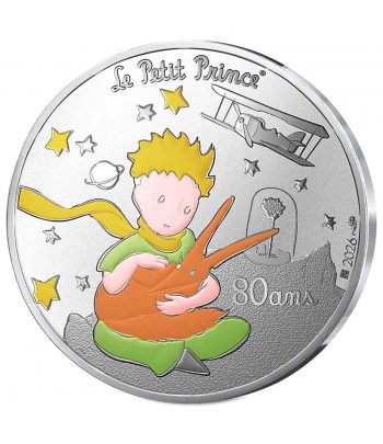 Moneda 10 euros de plata Francia año 2026 El Principito. Color  - 1