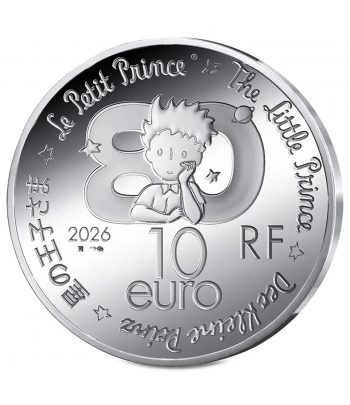Moneda 10 euros de plata Francia año 2026 El Principito. El Zorro.  - 2