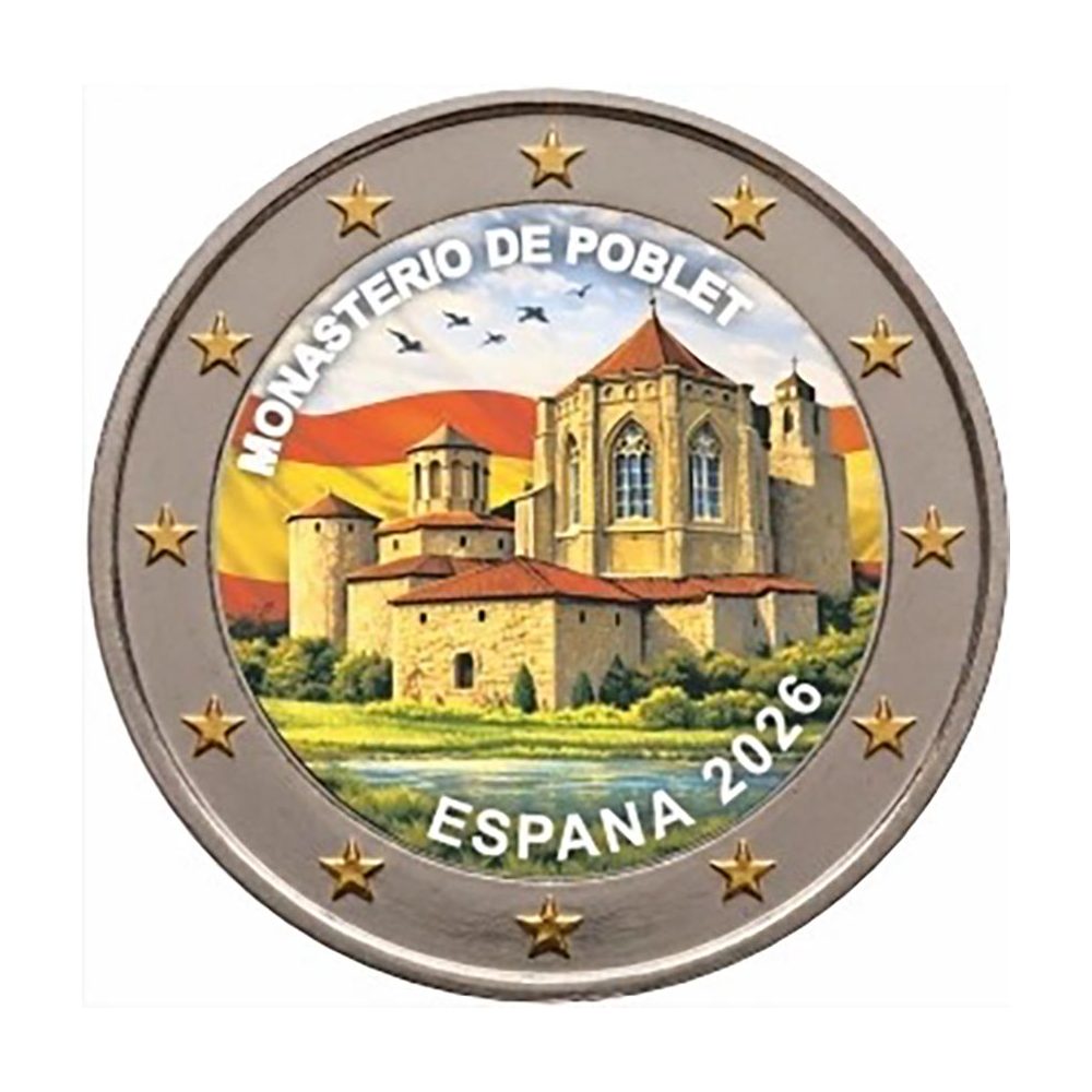 moneda 2 euros España 2026 Monasterio de Poblet. Color C  - 1