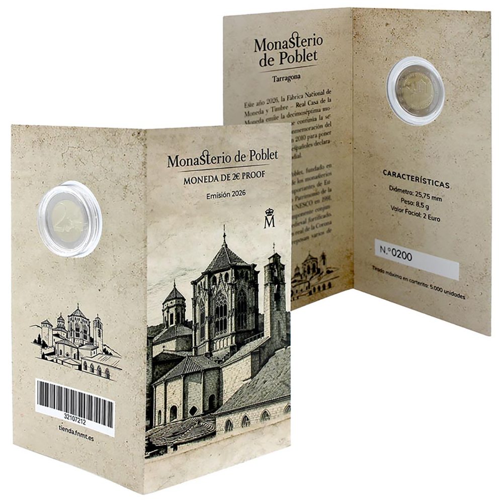 Euroset España 2 euros 2026 Monasterio Poblet. Proof  - 1