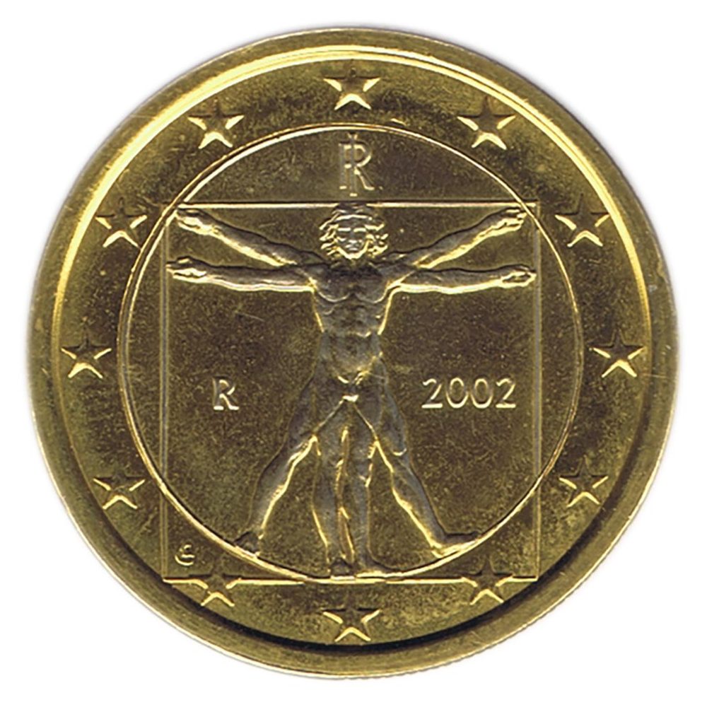 Moneda de Italia 1 euro 2002. SC. Chapada oro  - 1