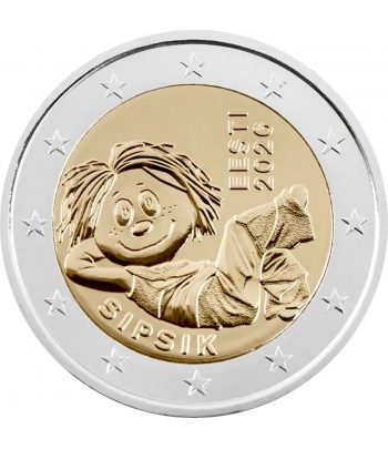 moneda 2 euros Estonia 2026 Muñeco Sipsik.  - 1