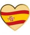 Moneda de oro Tchad 3000 Francs. Corazón Bandera España.  - 1
