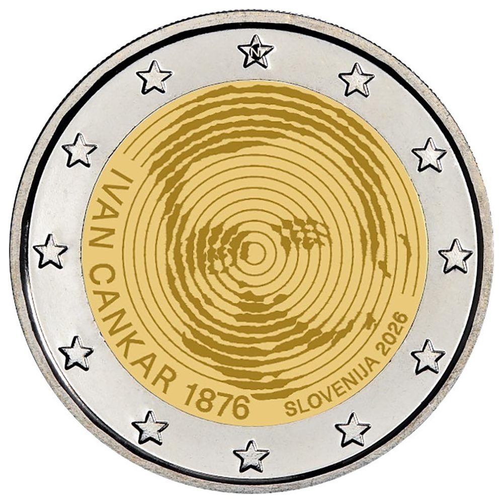 moneda 2 euros Eslovenia 2026 Ivan Cankar  - 1