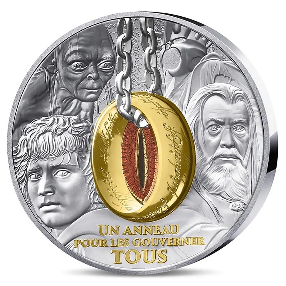 Moneda onza de plata 20 euros Francia 2026 Señor de los Anillos. Anillo Único.  - 1