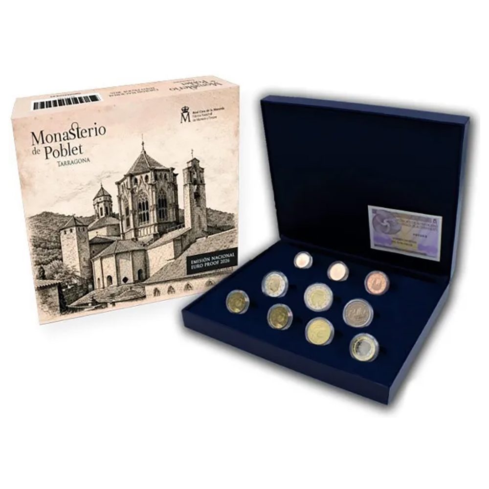 Euroset oficial FNMT España 2026 Monasterio Poblet. Proof.  - 1