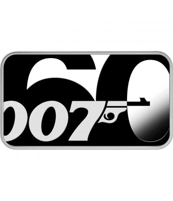 Moneda de plata 1$ Tuvalu 007 James Bond 2021. Lingote  - 1