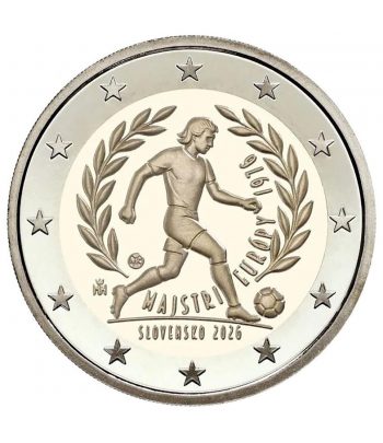 moneda 2 euros Eslovaquia 2026 Fútbol UEFA 1976.  - 1