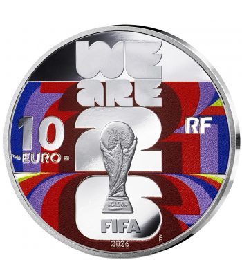 Moneda 10 euros de plata Francia 2026 Copa del Mundo FIFA 2026. Fútbol.  - 1