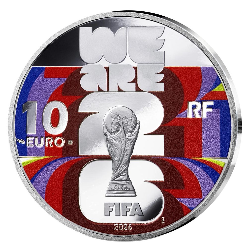 Moneda 10 euros de plata Francia 2026 Copa del Mundo FIFA 2026. Fútbol.  - 1