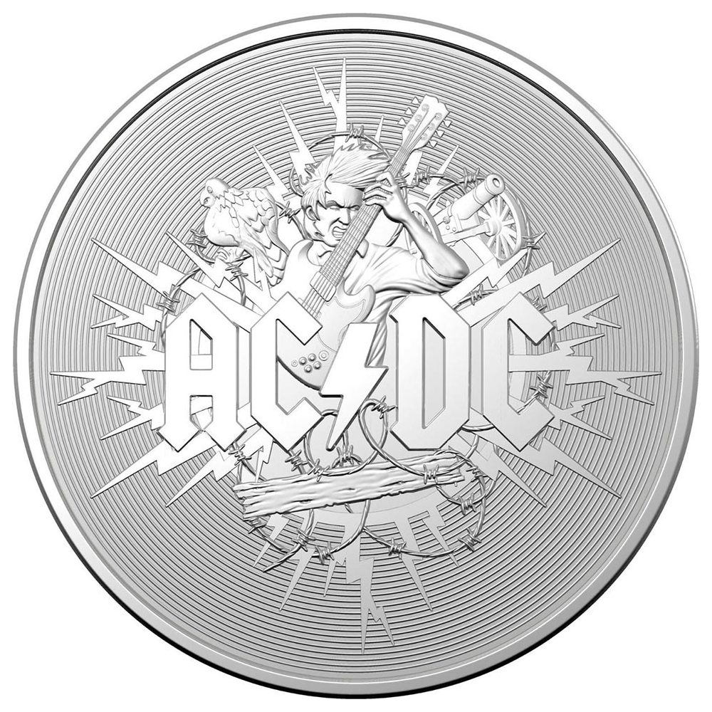 Moneda de plata 1$ Australia 2021 AC/DC. Angus Young.  - 1