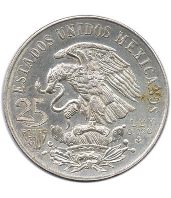 Moneda de Mexico 25 pesos 1968 Juegos Olimpicos. Plata color.  - 2