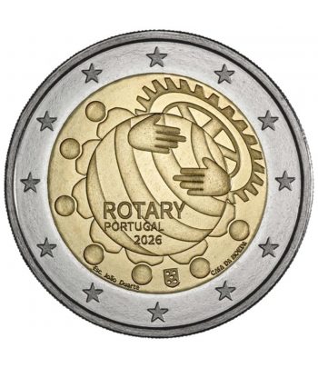 moneda 2 euros Portugal 2026 Centenario Rotary  - 1