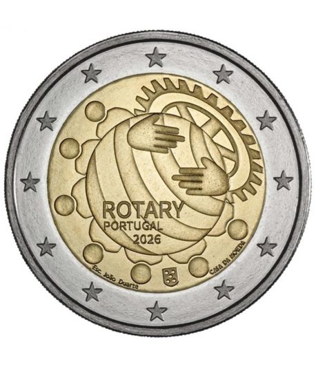 moneda 2 euros Portugal 2026 Centenario Rotary  - 1
