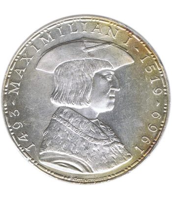 Moneda 50 schillings Austria 1969 Maximiliano I. Plata  - 1