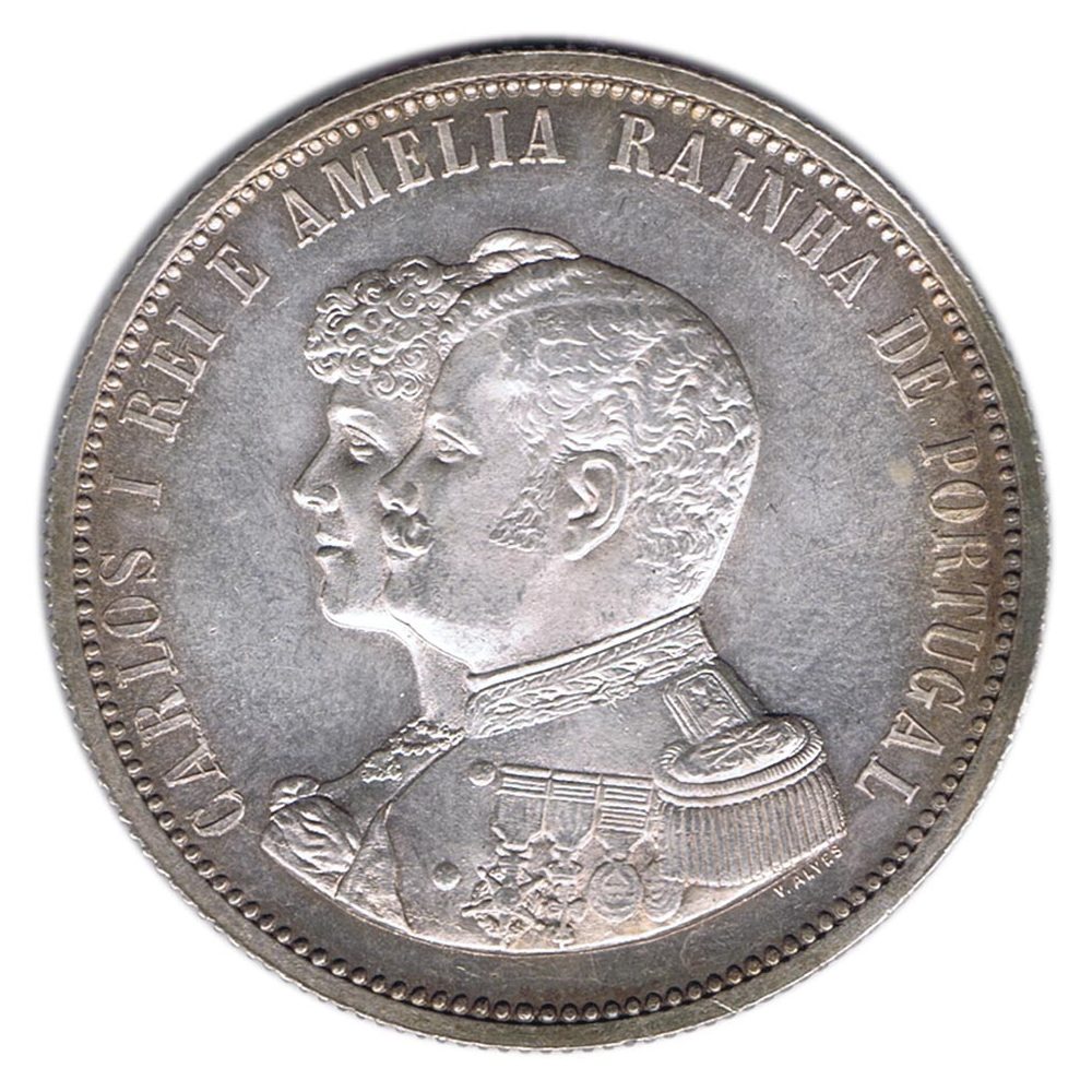 Moneda 1000 Reis Portugal 1898 Descubrimiento de la India. Plata  - 1