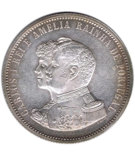 Moneda 1000 Reis Portugal 1898 Descubrimiento de la India. Plata  - 1