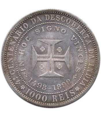 Moneda 1000 Reis Portugal 1898 Descubrimiento de la India. Plata  - 2