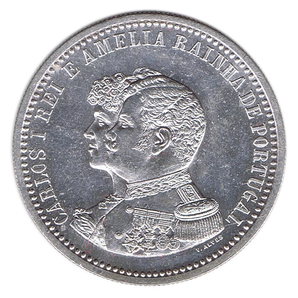 Moneda 500 Reis Portugal 1898 Descubrimiento de la India. Plata  - 1