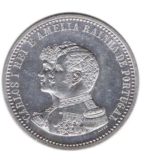 Moneda 500 Reis Portugal 1898 Descubrimiento de la India. Plata  - 1