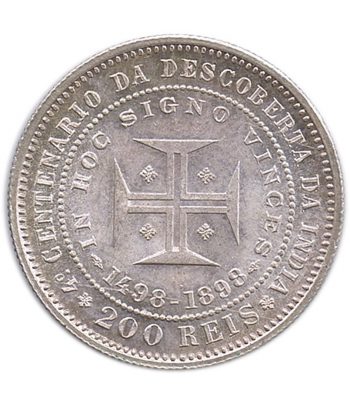 Moneda 200 Reis Portugal 1898 Descubrimiento de la India. Plata  - 2
