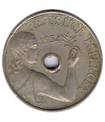 Moneda República Española 25 céntimos 1934 . MBC.  - 1