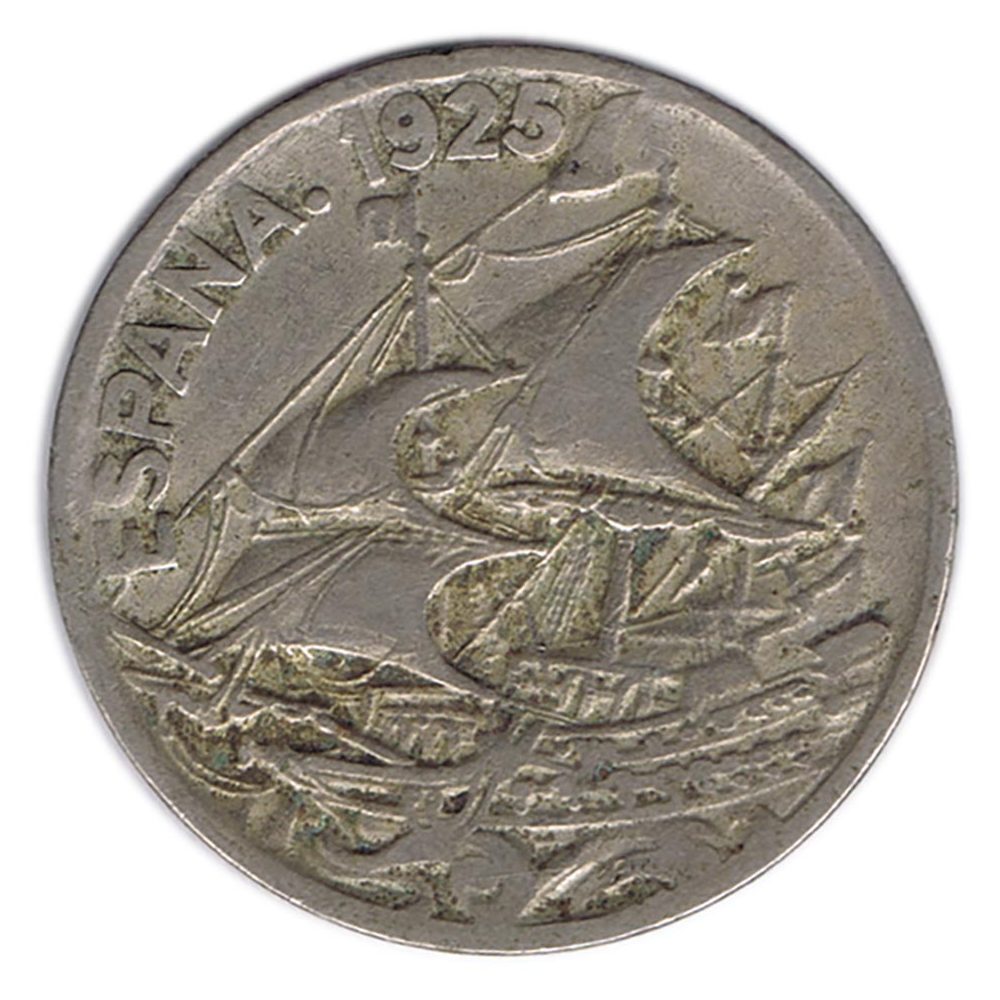 Moneda Alfonso XIII 25 céntimos 1925. MBC  - 1