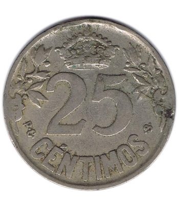 Moneda Alfonso XIII 25 céntimos 1925. MBC  - 2