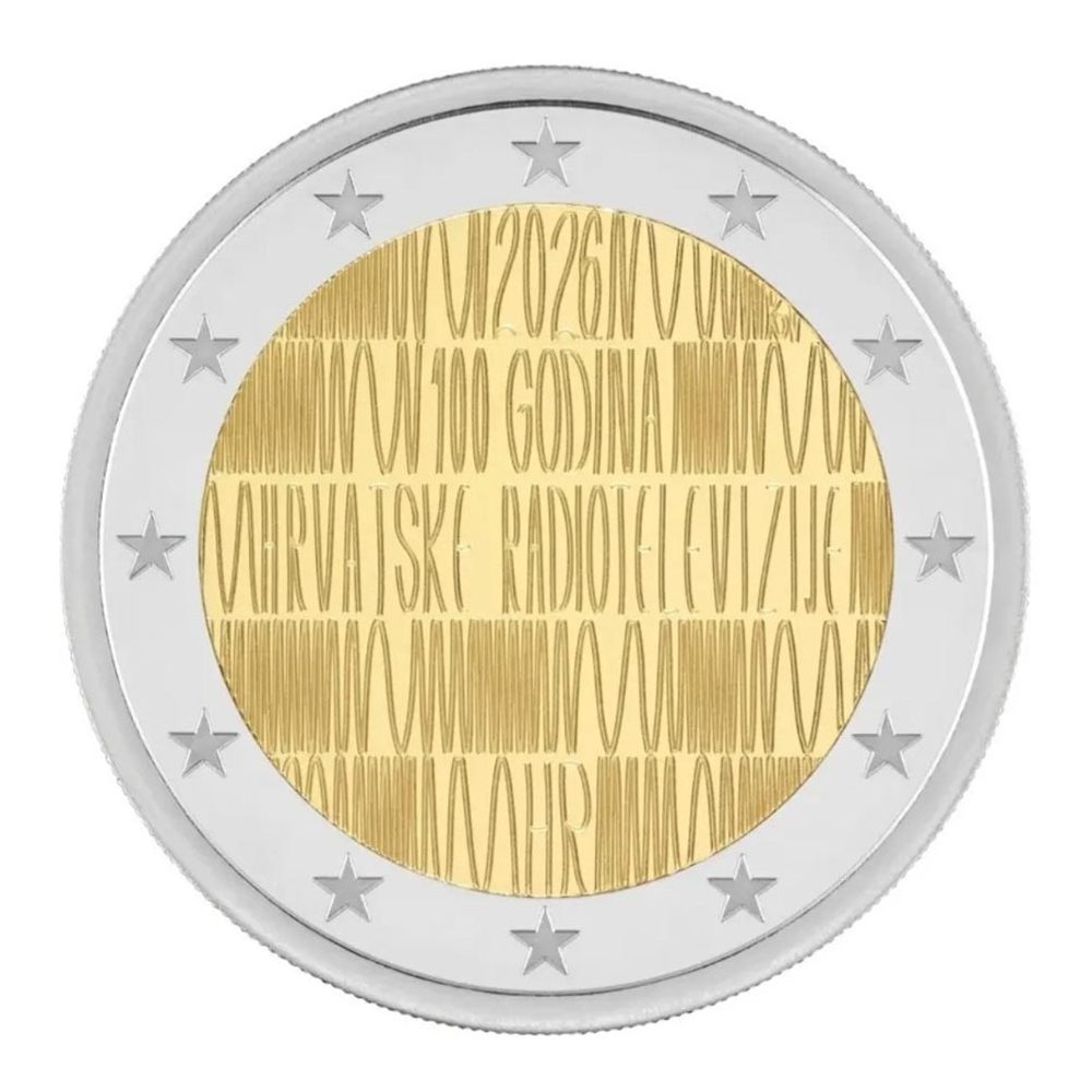 moneda 2 euros Croacia 2026 Radiodifusión  - 1