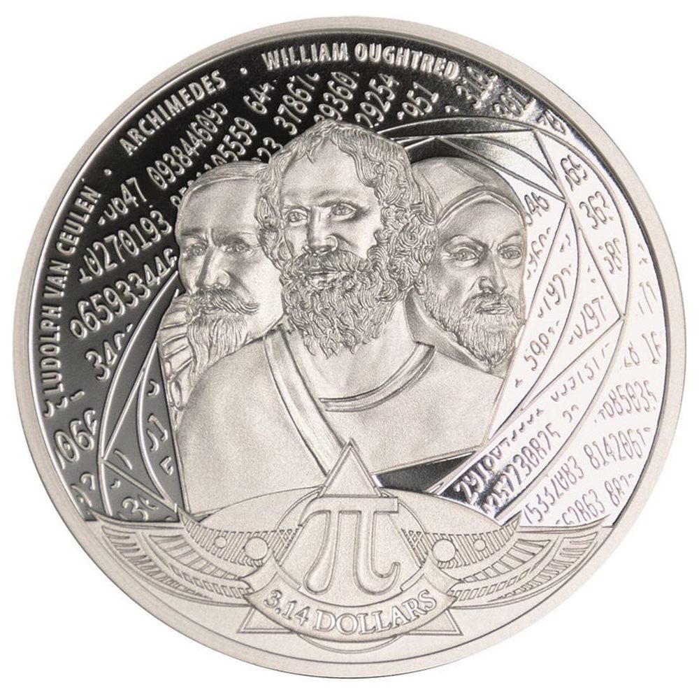 Moneda de plata 3.14$ Salomon 2020 Número Pi.  - 1