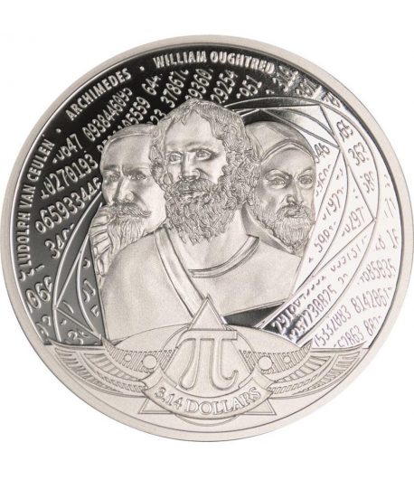 Moneda de plata 3.14$ Salomon 2020 Número Pi.  - 1