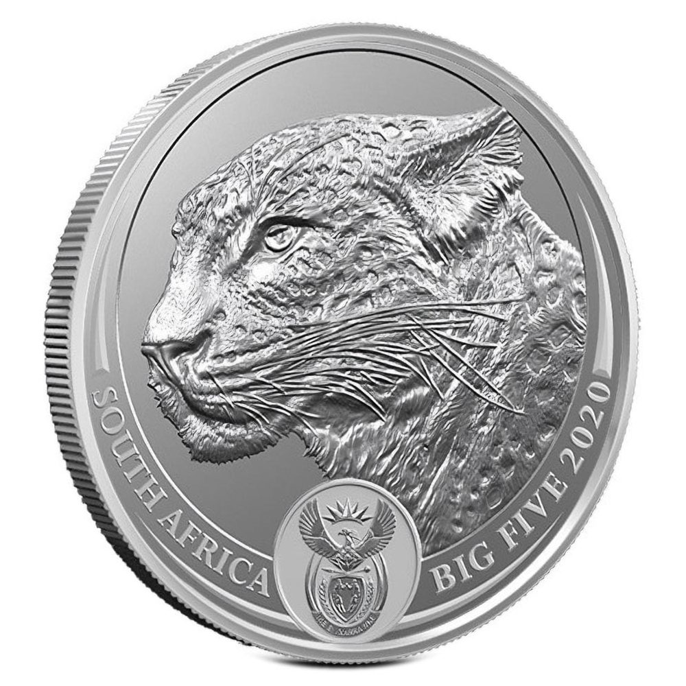 Moneda de plata 5 Rand Sudafrica 2020 Leopardo.  - 1