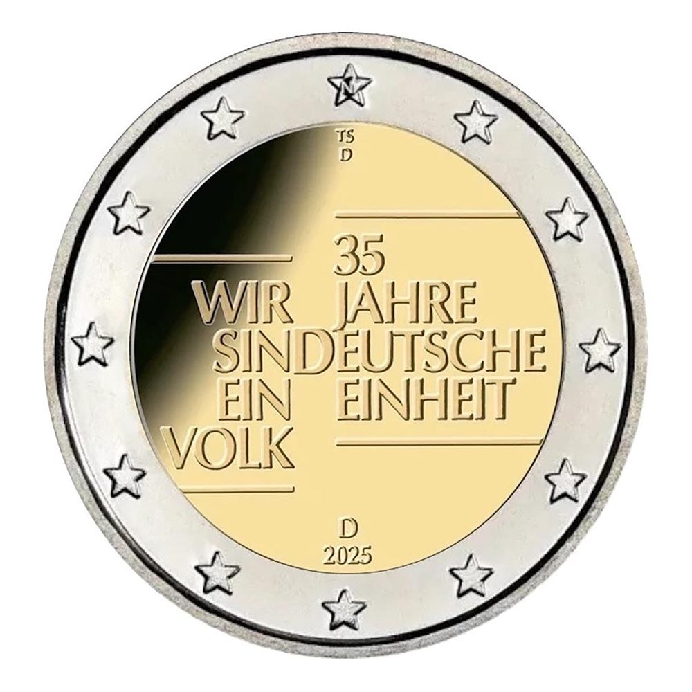 moneda 2 euros Alemania 2025 Unidad Alemana.  - 1