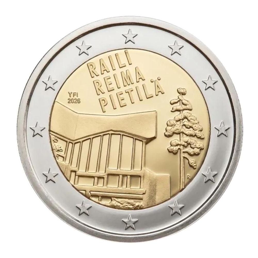 moneda 2 euros Finlandia 2026 Raili y Reima Pietilä.  - 1