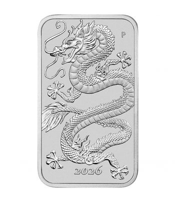 Moneda de plata Australia 1$ Dragón 2026. Lingote  - 1