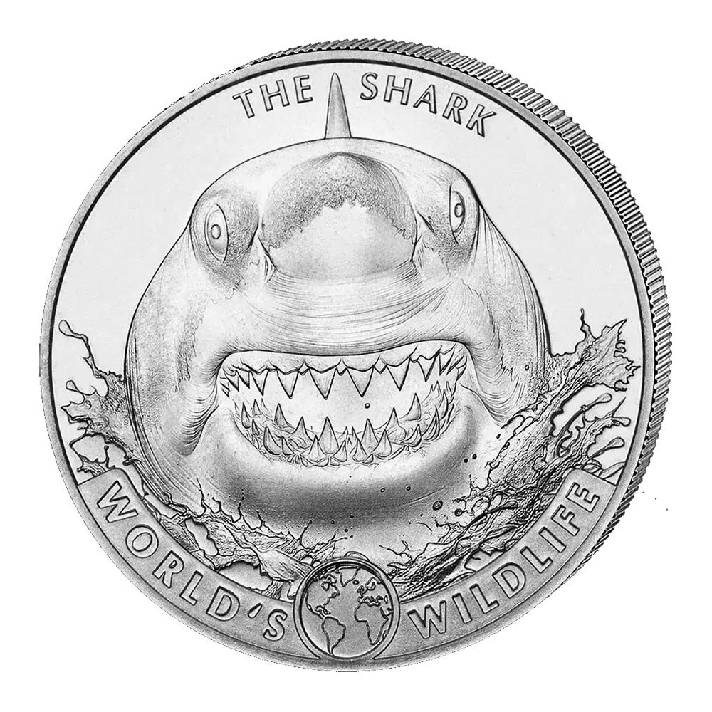 Onza Republica Dem. Congo 2026 20 Fr. Tiburón. Plata.  - 1