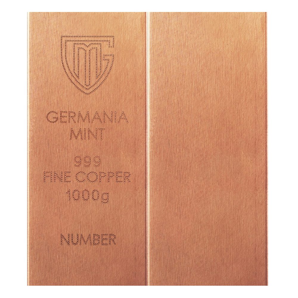 Germania Mint Lingote de cobre puro de 1 kilogramo.  - 1