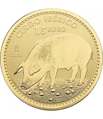 Moneda de España 1.5€ Cerdo Ibérico onza de oro 2026.  - 1