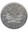 Moneda onza de plata 5$ Canadá Maple 1988.  - 2