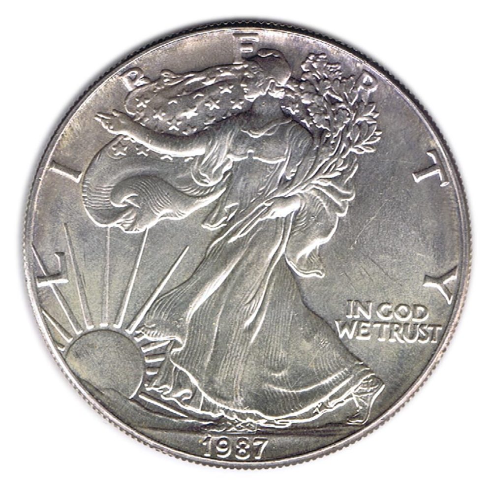 Moneda de plata Estados Unidos 1 Dollar Liberty 1987.  - 1