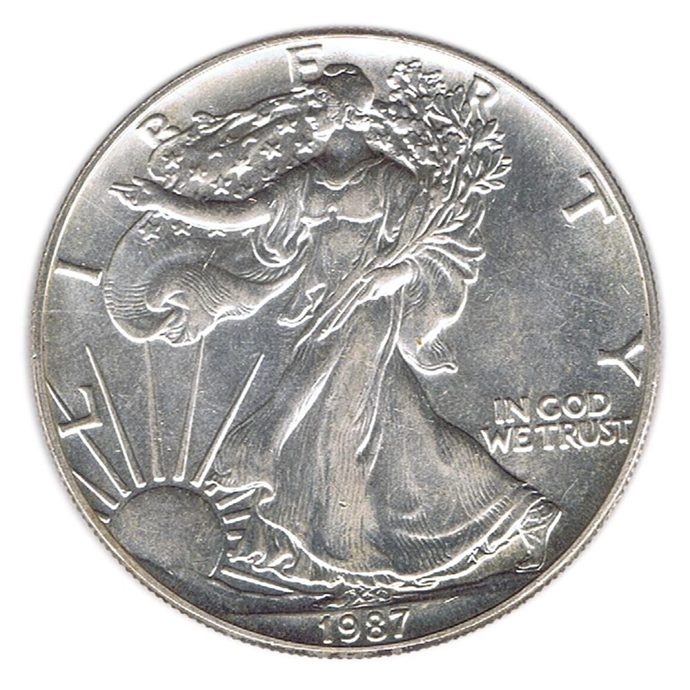 Moneda de plata Estados Unidos 1 Dollar Liberty 1987.  - 1