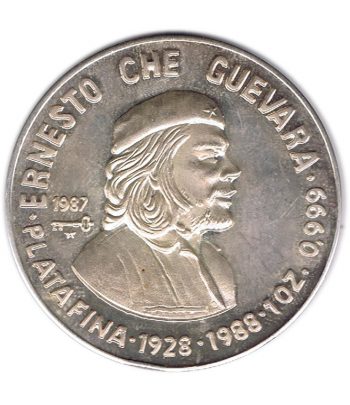 Moneda 10 pesos Cuba 1978 Ernesto Che Guevara. Plata  - 1