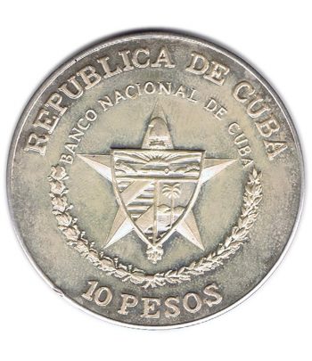 Moneda 10 pesos Cuba 1978 Ernesto Che Guevara. Plata  - 2