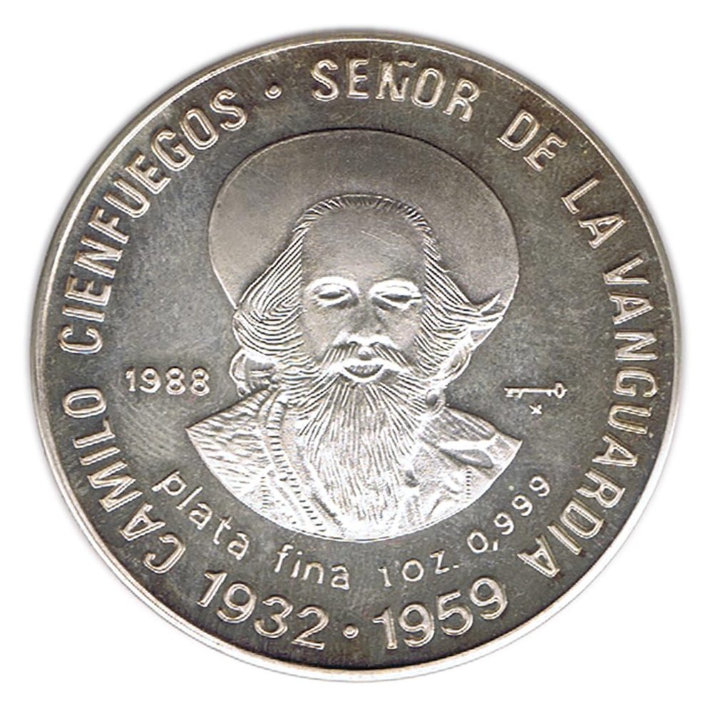 Moneda 10 pesos Cuba 1988 Cienfuegos. Onza Plata  - 1