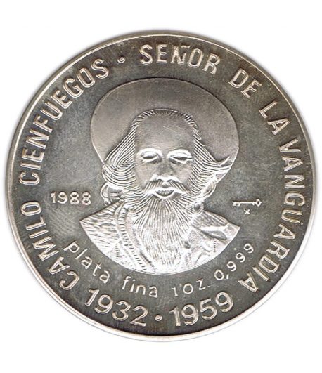 Moneda 10 pesos Cuba 1988 Cienfuegos. Onza Plata  - 1