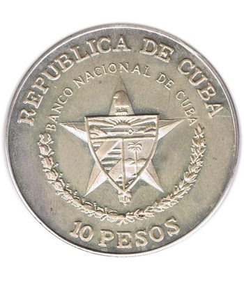 Moneda 10 pesos Cuba 1987 Marcha hacia la Victoria. Onza Plata  - 2