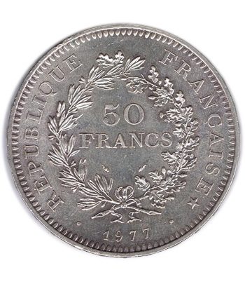 Moneda de plata Francia 50 francs 1977.  - 1
