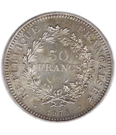 Moneda de plata Francia 50 francs 1978.  - 1