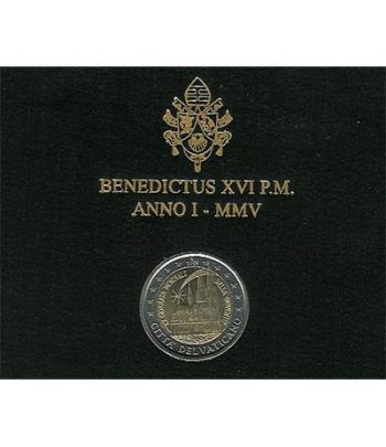 moneda conmemorativa 2 euros Vaticano 2005. Estuche Oficial.